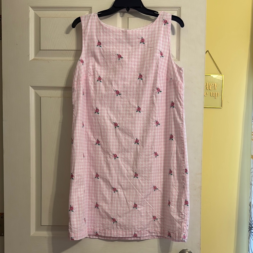 Pink Gingham Sleeveless Dress